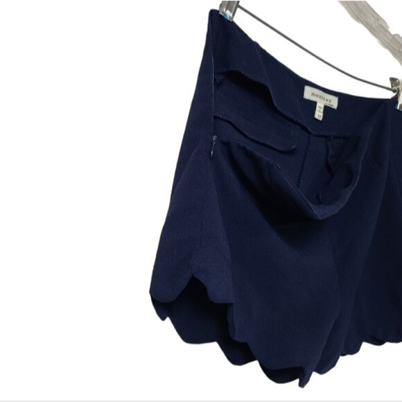 Monteau Blue Scalloped Side Zip Shorts XS - Picture 2 of 5